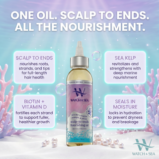 “SEA MY LENGTH” Strength & Shine Scalp-to-End Flourishing Oil Biotin Enriched