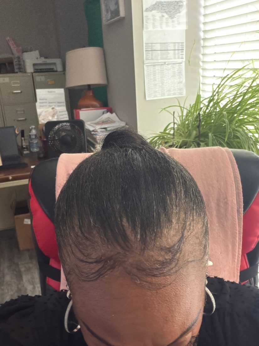 Customer photo: slicked-back ponytail still holding after a week